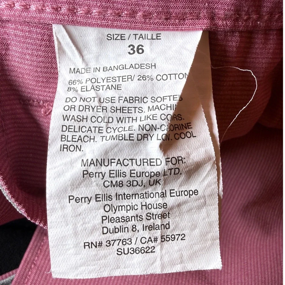 Perry Ellis Golf Shorts Mens 36 Pink Excellent Stretch Performance SU36622